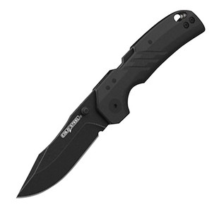 Cold Steel CSFL30DPLC10B Engage  3" Folding Clip Point Plain Black PVD Stonewashed AUS-10A SS Blade/4.11" Black GFN Handle Includes Belt Clip                                                            (OWN1Z)