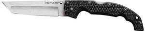 Cold Steel CS29AXT Voyager  XL 5.50" Folding Tanto Plain AUS-10A SS Blade Black Griv-Ex w/Aluminum Liners Handle Includes Pocket Clip                                                                    (2X9RW)