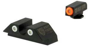 Night Fision GLK001007OGZ Tritium Night Sights For Glock  Green Tritium Orange Outline Front Sight- Green Tritium Black Outline Rear Sight Glock 17/17L/19/22                                            (67K77)