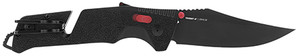 S.O.G SOG11120141 Trident AT 3.70" Folding Clip Point Plain Black TiNi Cryo D2 Steel Blade/Black w/Red Accents GRN Handle Features Line Cutter/Glass Breaker                                             (WOV1I)