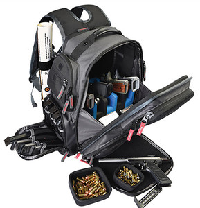 GPS Bags 1812BPG Executive Backpack Gray Holds 5 Handguns (PS6BD)