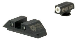 Night Fision GLK001003WGW Tritium Night Sights For Glock  Green Tritium White Outline Front Sight- Green Tritium White Outline Rear Sight Glock 17/17L/19/22 (4ME2F)