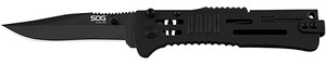 S.O.G SOG-SJ32-CP SlimJim  3.18" Folding Plain Clip Point Satin AUS8 SS Blade/ Black Hardcased Stainless Steel Handle                                                                                    (HUMBY)