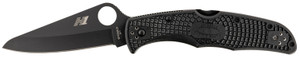 Spyderco C91PBBK2 Pacific Salt 2 3.78" Folding Drop Point Plain Black H2 Steel Blade/ Black Textured FRN Handle                                                                                          (IHU0H)