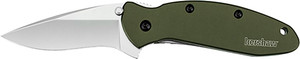 Kershaw 1620OL Scallion  2.40" Folding Drop Point Plain Bead Blasted 420HC SS Blade Olive Drab Anodized Aluminum Handle Includes Pocket Clip                                                             (GFLCI)