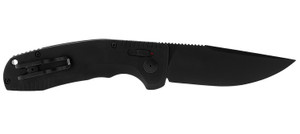 S.O.G SOG15380157 SOG-TAC Auto 3.43" Folding Plain Black TiNi Cryo D2 Steel Blade Black Micro-Textured Anodized Aluminum Handle Includes Pocket Clip                                                     (6HMJO)