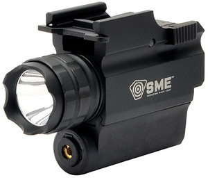 SME SMEWLLP Compact Tactical Handgun LED Light/Laser Combo  Black 250 Lumens White Cree LED Red Laser (PNVNM)