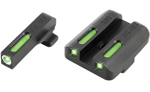 TruGlo TG13XD1A TFX  Black | Green Tritium & Fiber Optic White Outline Front Sight Green Tritium & Fiber Optic Rear Sight (XSH1Z)