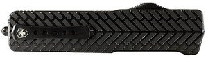Templar Knife SAHBG32 Premium Lightweight Small 3" OTF Drop Point Plain Black Oxide Stonewashed Powdered D2 Steel Blade/4.50" Black Herringbone Anodized Aluminum Handle                                 (7WFS8)