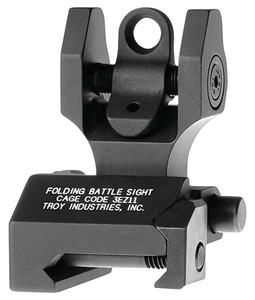 Troy Ind SSIGFBSROBT00 Rear Folding BattleSight Round  Black Hardcoat Anodized for AR-15 (BHSM0)