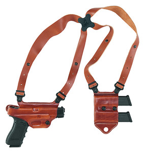 Galco MCII212 Miami Classic II Shoulder System Size Fits Chest Up To 56 Tan Leather Harness Fits 1911 Fits 5 Barrel Right Hand (RH6GW)