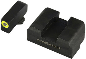 AmeriGlo GL611 Optic Compatible Sight Set for Glock  XL Tall Green Tritium LumiGreen Outline Front Sight-Black Rear Sight (TEJZJ)