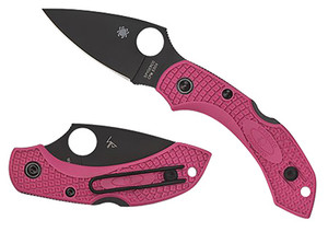 Spyderco C28FPPNS30VBK2 Dragonfly 2 2.30 Folding Plain Black TiCN CPM S30V SS BladePink Textured wBlack Accents FRN Handle Includes Pocket Clip (J9533)