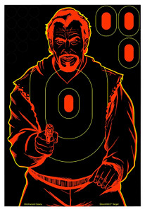 Birchwood Casey 34643 Shoot-N-C Reactive Target Self-Adhesive Paper Black/Red 12"x18" Bad Guy Silhouette 100 Pack                                                                                        (5PMK4)