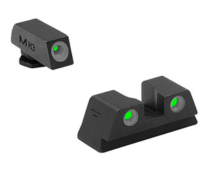 Meprolight USA 102203131 Tru-Dot Adjustable Sights  Green Tritium White Outline Front Sight-Green Tritium White Outline Rear Sight Glock 42 (YLIWP)