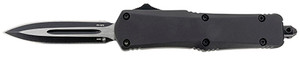 Templar Knife SBR131 Black Rubber Gen II Small 2.69" OTF Dagger Plain Black Oxide Stonewashed 440C SS Blade/ 4.31" Black Rubber/Aluminum Handle Features Glass Breaker Includes Pocket Clip/Sheath       (VSVCU)