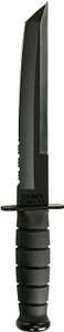 Ka-Bar 1245 Tanto  8" Fixed Tanto Part Serrated Black 1095 Cro-Van Blade, Black Kraton G Handle, Includes Sheath                                                                                         (T2DN7)
