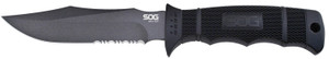 S.O.G SOGM37K Seal Pup  4.75" Fixed Clip Point Part Serrated Powder Coated AUS-8A SS Blade Black w/Raised Diamond Pattern GRN Handle Includes Sheath                                                     (ZN8IS)