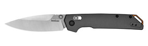 Kershaw 2038 Iridium  Full Size 3.40" Folding Spear Point Plain Satin/Stonewashed D2 Steel Blade, Gray Anodized Aluminum Handle, Includes Pocket Clip                                                    (06LDR)