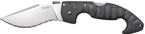 Cold Steel CS21SS Spartan  4.50" Folding Clip Point Serrated Satin Griv-Ex Blade/6" Black Contoured Griv-Ex Handle Includes Belt Clip                                                                    (6FHWP)
