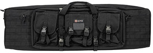 GPS Bags DRC42 Double Rifle Case Black 600D Polyester w/ 2 Padded Pistol Sleeves MOLLE Webbing & Lockable Zippers (RB5YK)