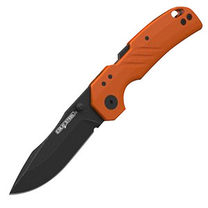 Cold Steel CSFL30DPLDBOZ Engage  3" Folding Tanto Plain Black PVD Stonewashed 4116 SS Blade/4.11" Orange GFN Handle Includes Belt Clip                                                                   (YHZL5)