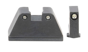 AmeriGlo GL814 Optic Compatible Sight Set for Glock  2XL Tall Green Tritium Black Outline Front Sight-Green Tritium Black Outline Rear Sight (0WR2R)