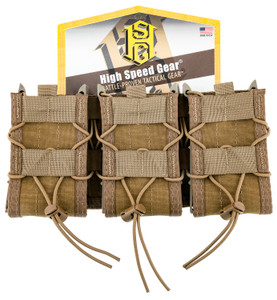 High Speed Gear 45TA00CB TACO Shingle Mag Pouch Triple Coyote Brown Nylon MOLLE Compatible w/ Rifle                                                                                                      (5FYOM)