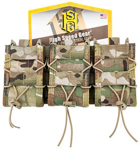 High Speed Gear 45TA00MC TACO Shingle Mag Pouch Triple MultiCam Nylon MOLLE Compatible w/ Rifle (L80XM)