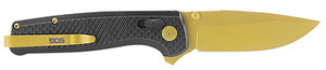 S.O.G SOGTM1033BX Terminus XR LTE 2.95 Folding Clip Point Plain Gold TiCN Cryo CPM S35VN Steel Blade Black G10Carbon Fiber Handle Features Box Packaging Includes Pocket Clip (CY27A)