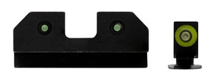 XS Sights GLR014P6G R3D  Night Sights fits Glock  Black | Green Tritium Green Outline Front Sight Green Tritium  Rear Sight (ELOX7)