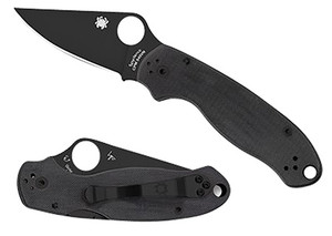 Spyderco C223GPBK Para 3  2.95" Folding Clip Point Plain Black DLC CPM S45VN SS Blade/Black G10 Handle Includes Pocket Clip                                                                              (LMBTT)