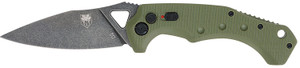 CobraTec Knives ODGAFRYK Ryker  3.75" Folding Plain Black Stonewashed D2 Steel Blade, 5" OD Green Textured G10 Handle                                                                                    (FDC6R)