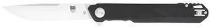 CobraTec Knives CTMONBLK Monarch  3.50" Folding Plain Satin D2 Steel Blade, 4.75" Black G10 Handle                                                                                                       (L2UDY)
