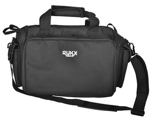 Rukx Gear ATICTRBB Tactical Range Bag  Water Resistant Black 600D Polyester with Hidden Handgun Pocket, Mag & Ammo Storage, Non-Rust Zippers & Carry Handle 16" x 7.50" x 10.50" Interior Dimensions     (T40FJ)