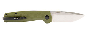 S.O.G SOGTM1004BX Terminus SJ 2.90" Folding Clip Point Plain Stonewashed Cryo D2 Steel Blade/OD Green Textured G10 Handle Includes Belt Clip                                                             (1M7LR)