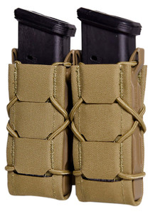 High Speed Gear 24PT02CB TACO Gen 2 Double Pistol Coyote Brown Nylon MOLLE Compatible w/ Pistol                                                                                                          (RTZDY)