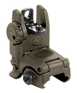 Magpul MAG248-ODG MBUS Sight Rear  Olive Drab Green Polymer, Spring-Loaded Flip Up for AR-15/ M16                                                                                                        (R43ZR)