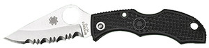 Spyderco LBKS3 Ladybug 3  1.94" Folding Modified Clip Point Serrated VG-10 SS Blade Black FRN Handle                                                                                                     (G9DK8)