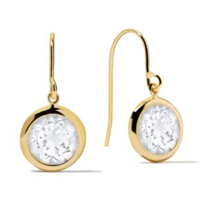 Round White Topaz Earrings (42MX2)