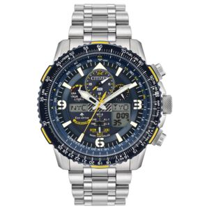 Men's Promaster Skyhawk Eco-Drive Stainless Steel Bracelet Watch, Blue Dial (1FS8S)