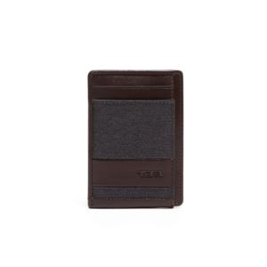 Alpha Money Clip Card Case Anthracite/Brown (DOQU7)