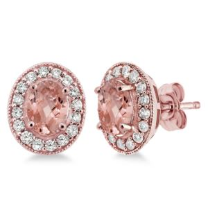 Morganite & Diamond Earrings (18V28)