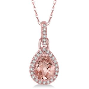 Pear Shaped Morganite Necklace (2CWSG)