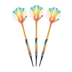 Elkadart Rainbow 90% Tungsten Soft Tip Darts Multi Color Titanium Coating 18 Grams (FV54H)