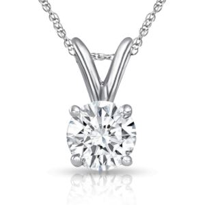 Round Diamond Pendant W/Chain (RGQU1)