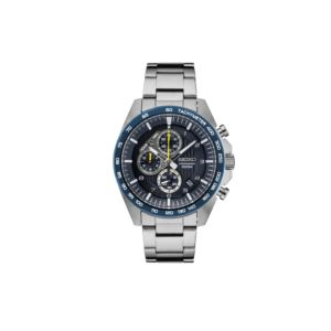 Seiko Mens Chronograph Silver Case Dark Blue Dial, Ss Bracelet (4UO2I)