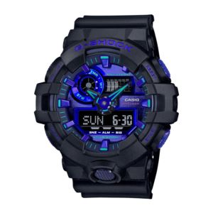 Mens G-Shock Virtual Black Metallic Analog/Digital Watch Blue Violet (17AV3)