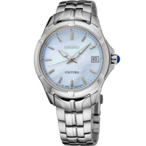 Seiko Coutura Ss Quartz Light Blue Mop Dial, Silver Case And Bracelet (CEQEA)