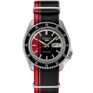 Seiko 5 Sports Ss Automatic Red/Black Dial, Racing Inspired, Red/Black Fabric Nato Strap (K981N)